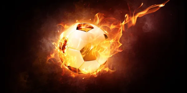 football, ball, fire